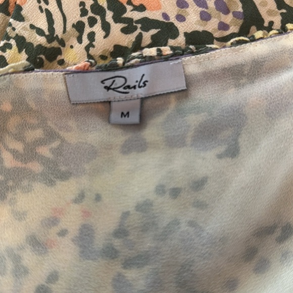 Rails Adalyn Gardenia pastel ruffle trim button front M Ruffled Tiered Sundress - Picture 13 of 16